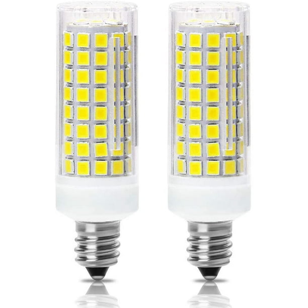 E12 led Bulb 75w 100w Halogen Bulb Replacement e12Daylight White JD T4 e11 Mini Candle Holder Base 110V 120V 130 Voltage Input Bulb 4 Packs 